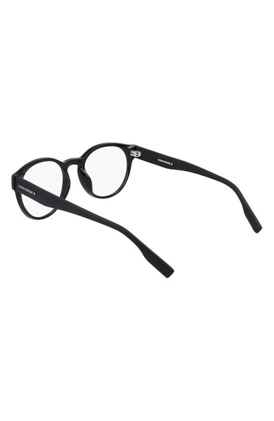 Shop Converse Malden 51mm Round Blue Light Blocking Reading Glasses In Black