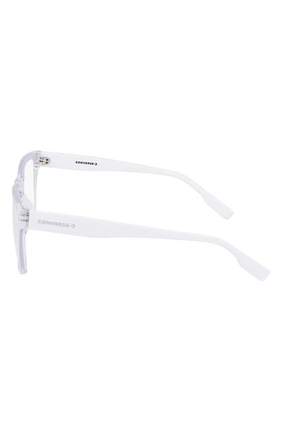 Shop Converse Malden 58mm Rectangular Blue Light Blocking Reading Glasses In Crystal Clear