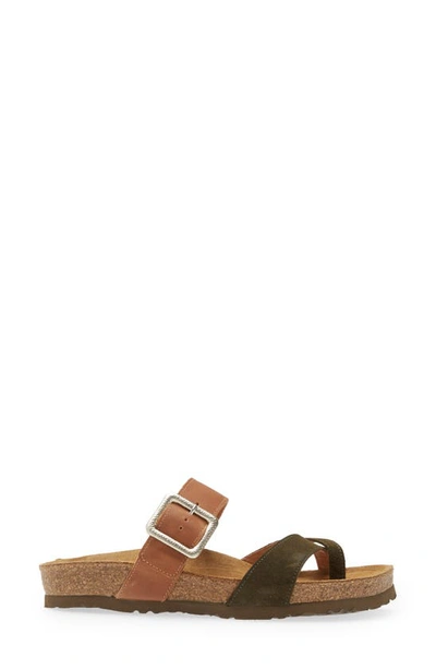 Shop Naot Fresno Slide Sandal In Latte Brown/ Oily Olive