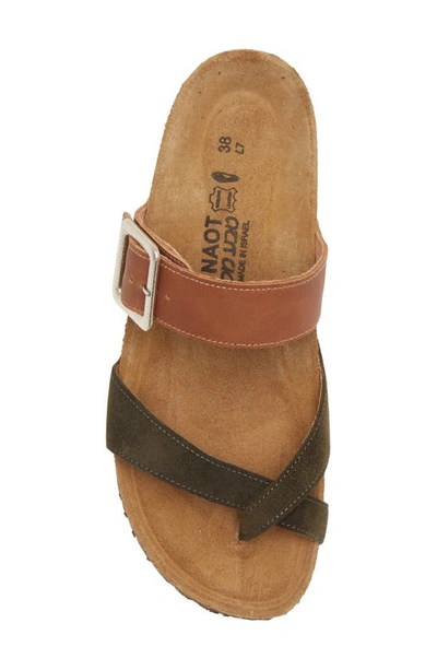 Shop Naot Fresno Slide Sandal In Latte Brown/ Oily Olive