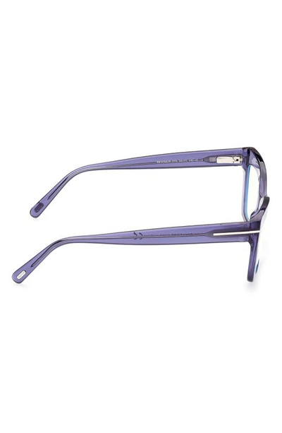 Tom Ford 54mm Cat Eye Blue Light Blocking Glasses In Shiny Bordeaux/ Grad Bordeaux