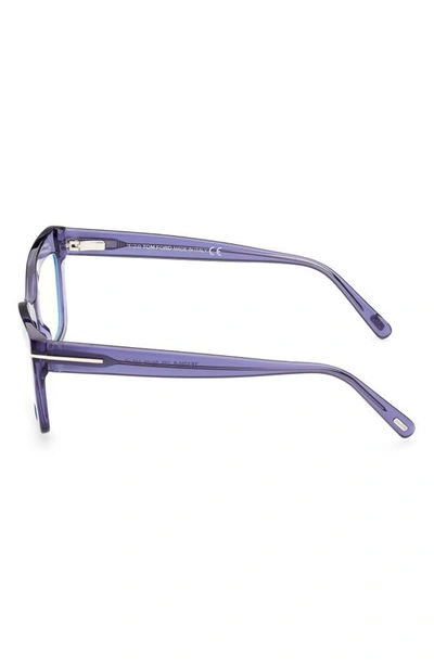 Tom Ford 54mm Cat Eye Blue Light Blocking Glasses In Shiny Bordeaux/ Grad Bordeaux