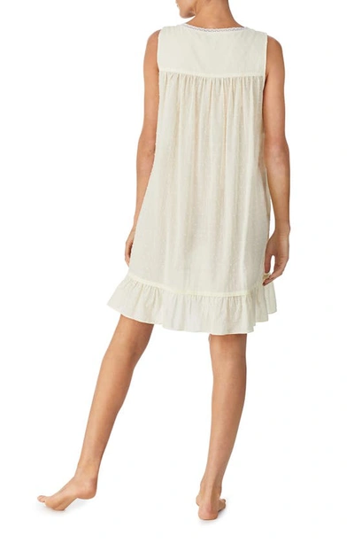 Shop Eileen West Short Cotton Lawn Nightgown In Yellow