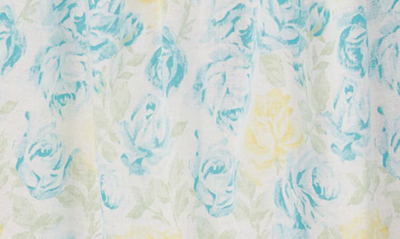 Eileen West Short Cotton Lawn Nightgown In Aqua Fl