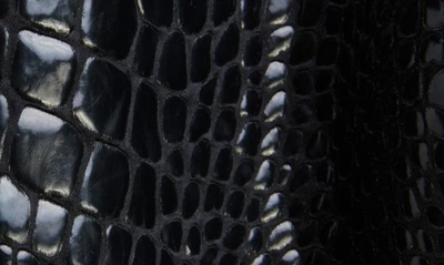 Shop Saint Laurent Croc Embossed Lacquered Jacket In Black