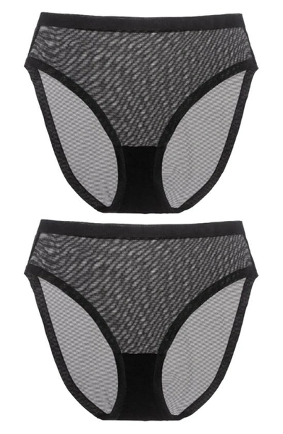 Shop Eby 2-pack Sheer High Waist Panties In Black
