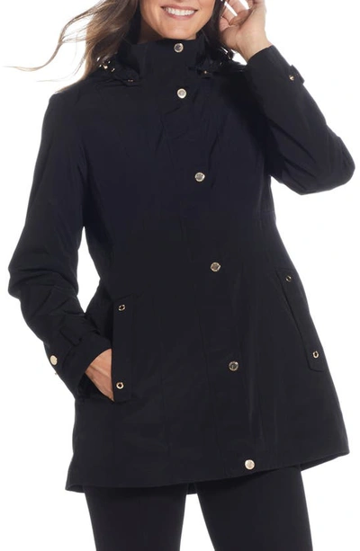 Shop Gallery Water Resistant Zip Front Rain Jacket In Black