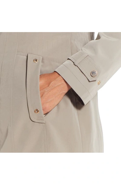Gallery Water Resistant Zip Front Rain Jacket In Mushroom