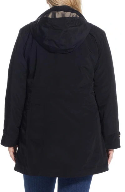 Gallery Water Resistant Raincoat In Black