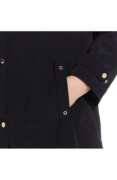 Gallery Water Resistant Raincoat In Black