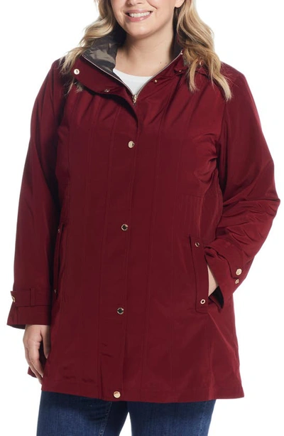 Shop Gallery Water Resistant Raincoat In Merlot