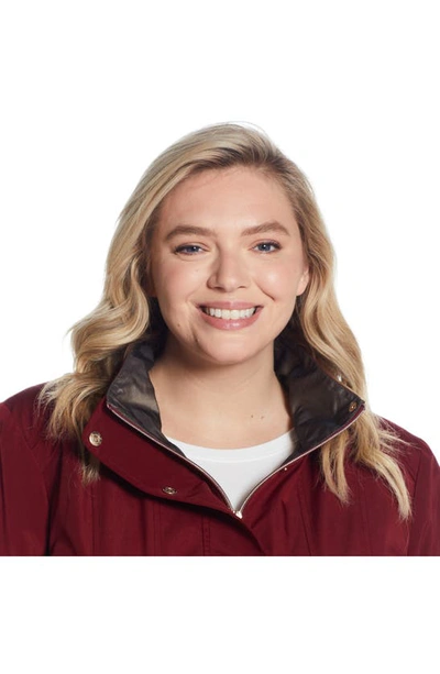 Gallery Water Resistant Raincoat In Merlot