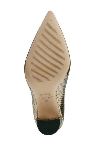 Shop Marc Fisher Ltd Abilene Pointed Toe Pump In Gold Embossed Leather