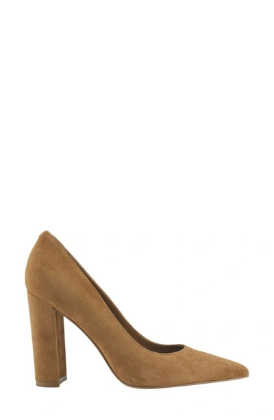Marc Fisher Ltd Abilene Leather Block-heel Pumps In Medium Natural Suede