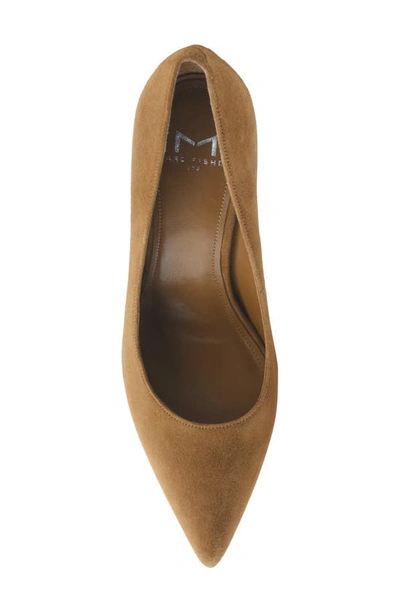 Marc Fisher Ltd Abilene Leather Block-heel Pumps In Medium Natural Suede