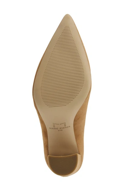 Marc Fisher Ltd Abilene Leather Block-heel Pumps In Medium Natural Suede