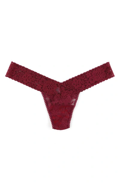 Shop Hanky Panky Daily Lace Low Rise Thong In Lipstick Red