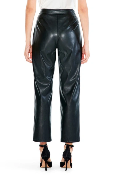 Shop Nic + Zoe Faux Leather Straight Leg Pants In Black Onyx