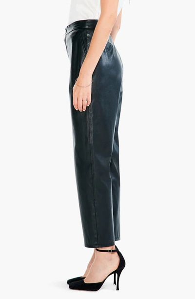Shop Nic + Zoe Faux Leather Straight Leg Pants In Black Onyx