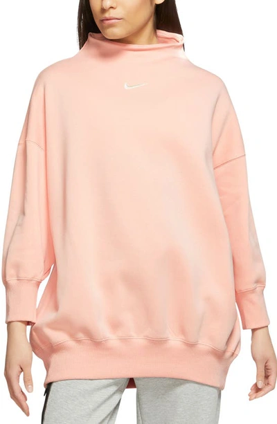 Shop Nike Sportswear Phoenix Fleece Sweatshirt In Arctic Orange/ Sail