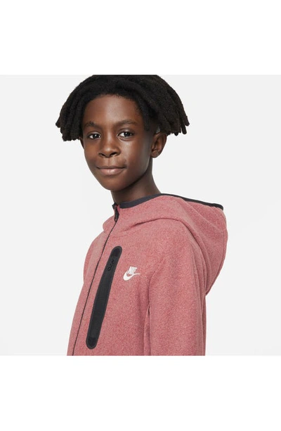 Shop Nike Kids' Tech Fleece Winterized Full Zip Hoodie In Canyon Rust/ Light Bone