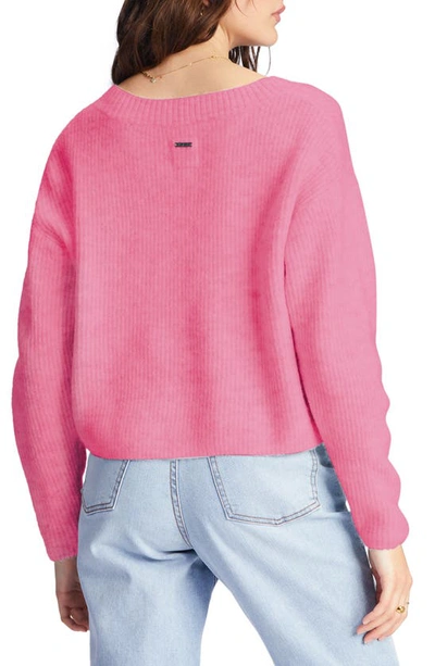 Shop Billabong No Where Else Boxy Sweater In Pink Skies