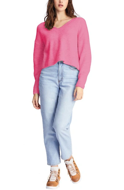 Shop Billabong No Where Else Boxy Sweater In Pink Skies