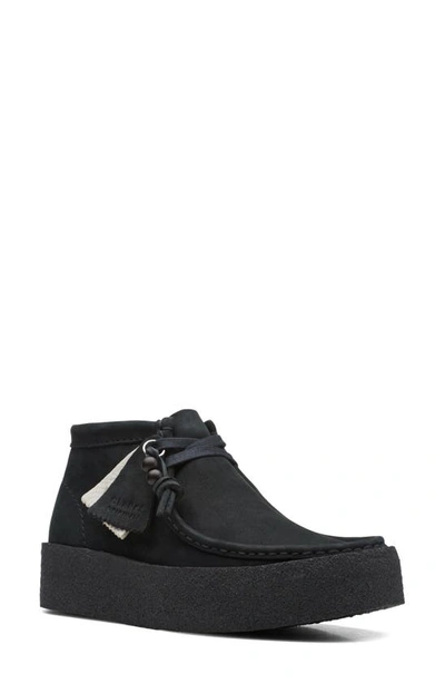 Clarks Magnolia Platform Chukka Boot In Black Nubuck