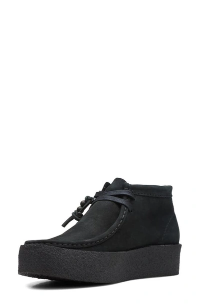 Clarks Magnolia Platform Chukka Boot In Black Nubuck