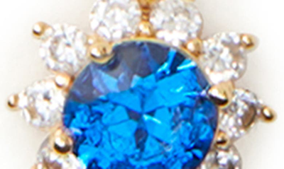 Kate Spade Gold-tone Cubic Zirconia Halo Pendant Necklace, 16" + 3" Extender In Sapphire