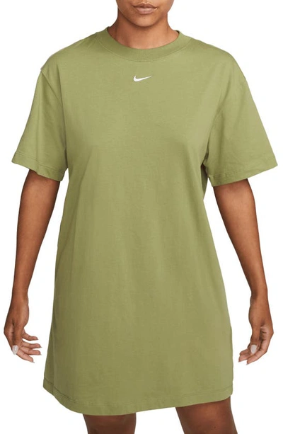 Shop Nike Sportswear Essential T-shirt Dress In Alligator/ White