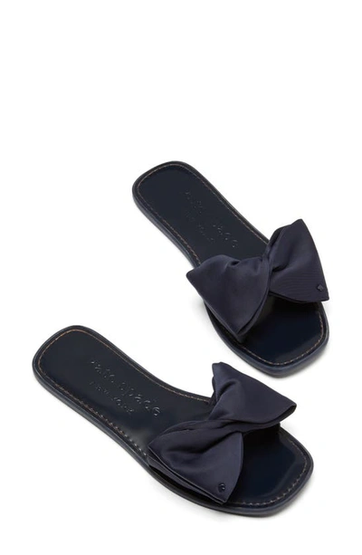 Kate Spade Bikini Bow Slide Sandals In Blazer Blue