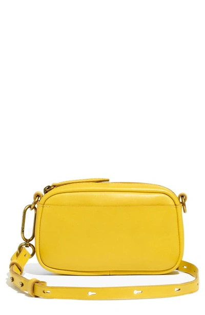 Shop Madewell Mini The Leather Carabiner Crossbody Bag In Gilded Chartreuse