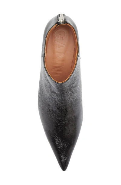Ganni Pointed Toe Bootie In Black
