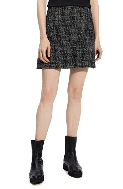 Shop Theory Noelle High Waist Tweed Miniskirt In Black Multi - A0p