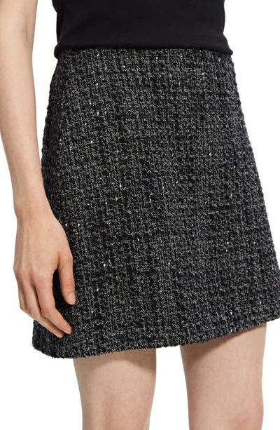 Shop Theory Noelle High Waist Tweed Miniskirt In Black Multi - A0p