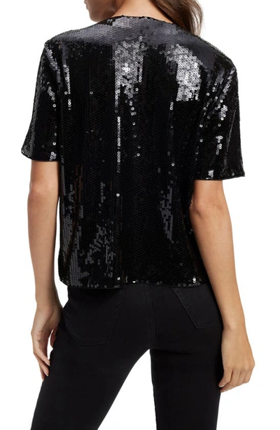 Shop Good American Sequin T-shirt In Black001