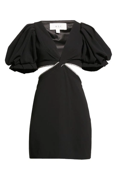 Shop A.l.c Hazel Cutout Minidress In Black