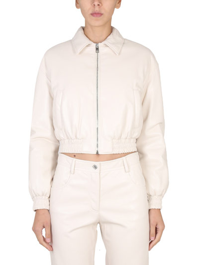 Shop Msgm Jacket With Classic Collar In White
