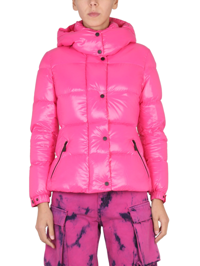 Shop Add Down Jacket With Removable Hood In Fuchsia