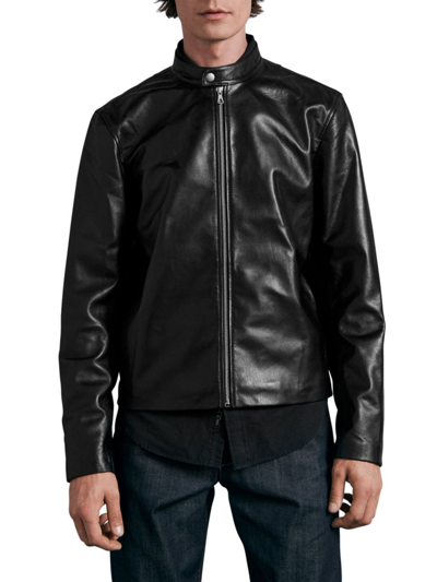 Shop Rag & Bone Men's Icons Archive Cafe Racer Leather Jacket In Black
