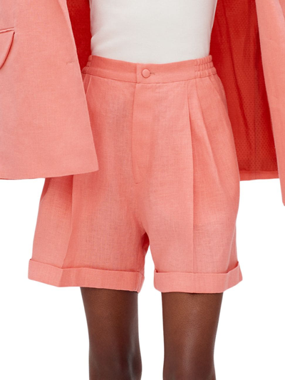 Shop Sleeper Women's Dynasty Linen Relaxed Shorts In Peach
