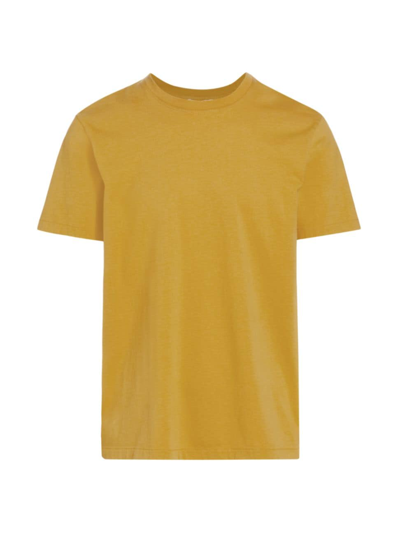 Shop Frame Men's Short-sleeve Logo Cotton T-shirt In Deep Yellow