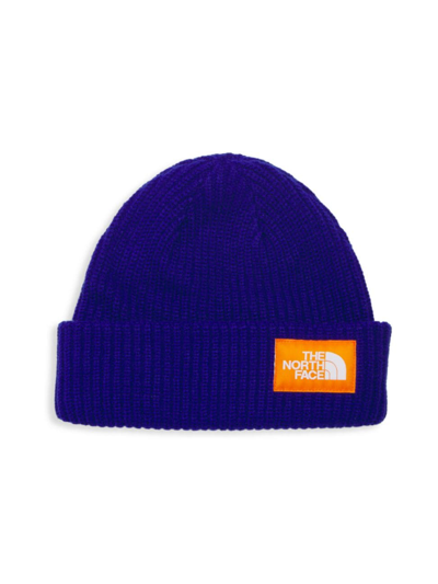 Shop The North Face Men's Salty Dog Beanie In Lapis Blue Cone Orange