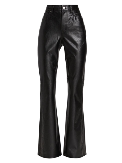 Shop Veronica Beard Women's Beverly Faux Leather Flared Pants In Black