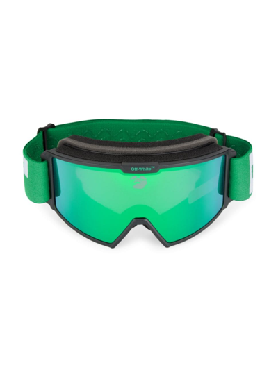 Shop Off-white Men's Logo Ski Goggles In Green