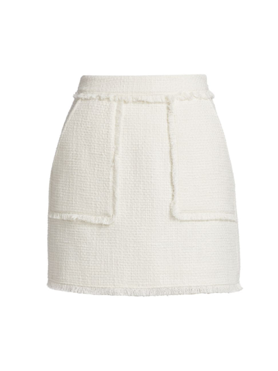 Shop Cinq À Sept Women's Jaycie Bouclé-knit Miniskirt In Gardenia