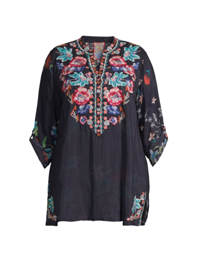 Shop Johnny Was Women's Elsarose Embroidered Tunic In Neutral