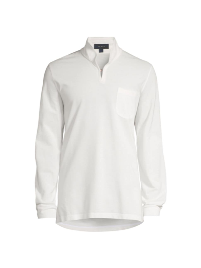 Shop Sease Men's Ellen Polo Cotton Pique Shirt In White