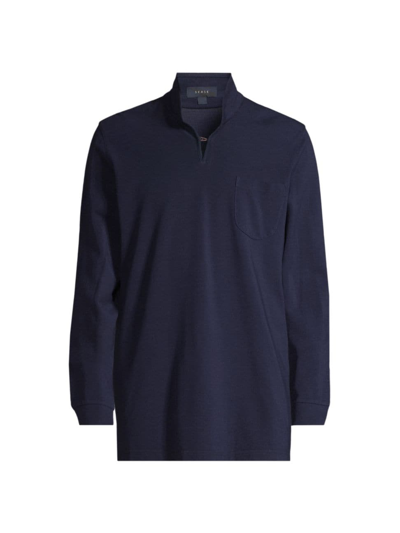 Shop Sease Men's Ellen Cotton Pique Shirt In Navy Blue
